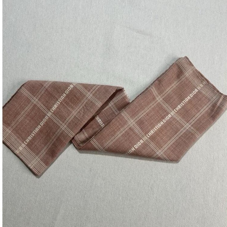 Christian Dior Lightweight Pink Red Cotton Pocket Handkerchief Hankie Vintage